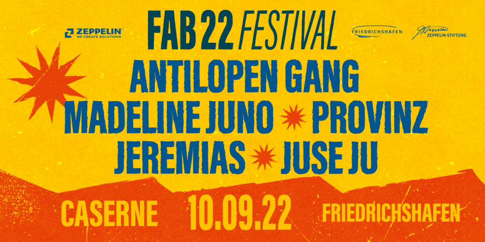 Tickets FAB Festival 2022, mit Antilopen Gang, Provinz, Madeline Juno, Jeremias und Juse Ju in Friedrichshafen